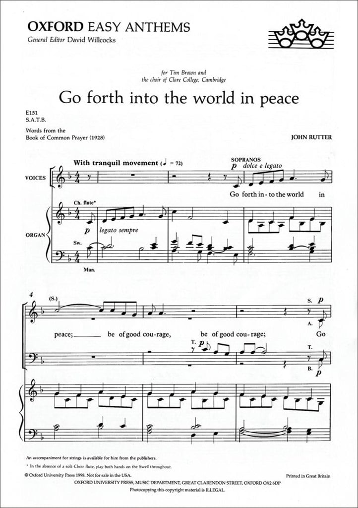 Go Forth Into The World In Peace